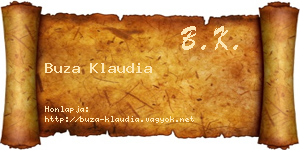 Buza Klaudia névjegykártya